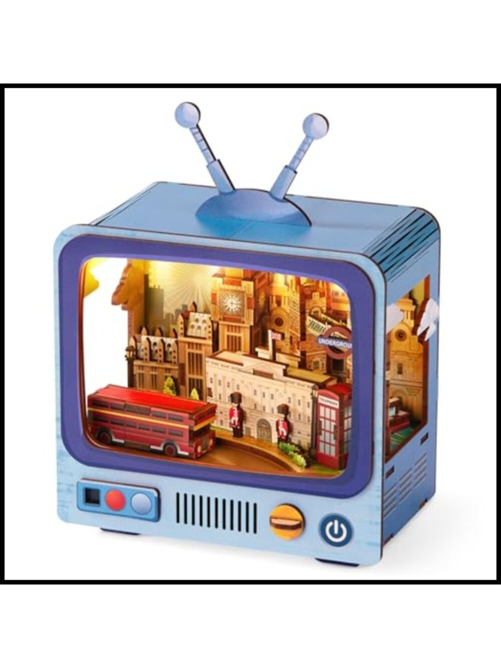 3D Wooden Miniature London Cityscape Puzzle Model Kit with LED Lights